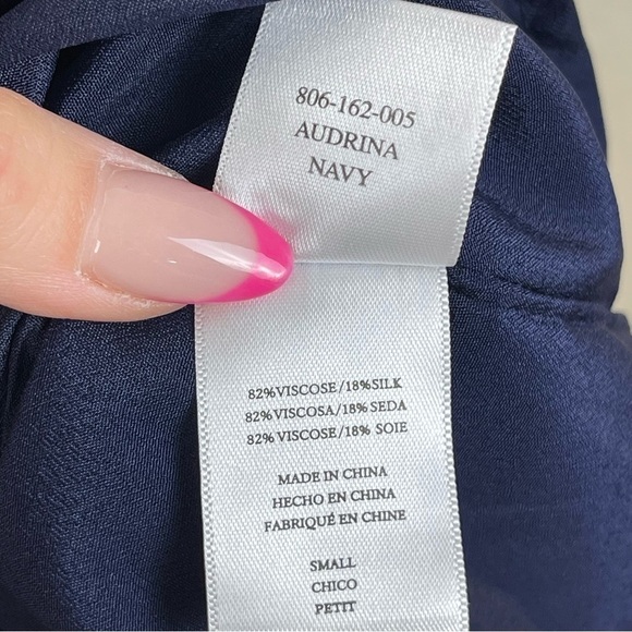 Rails Audrina Navy Silk Blend Slip Crushed Velvet Mini Dress Size Small Women - Picture 10 of 11
